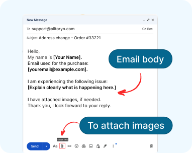 Screenshot showing email body